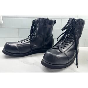 Mt. Emey Genuine Leather Black Orthopedic Charcot Boots, Men's Size 15 Wide (2E)